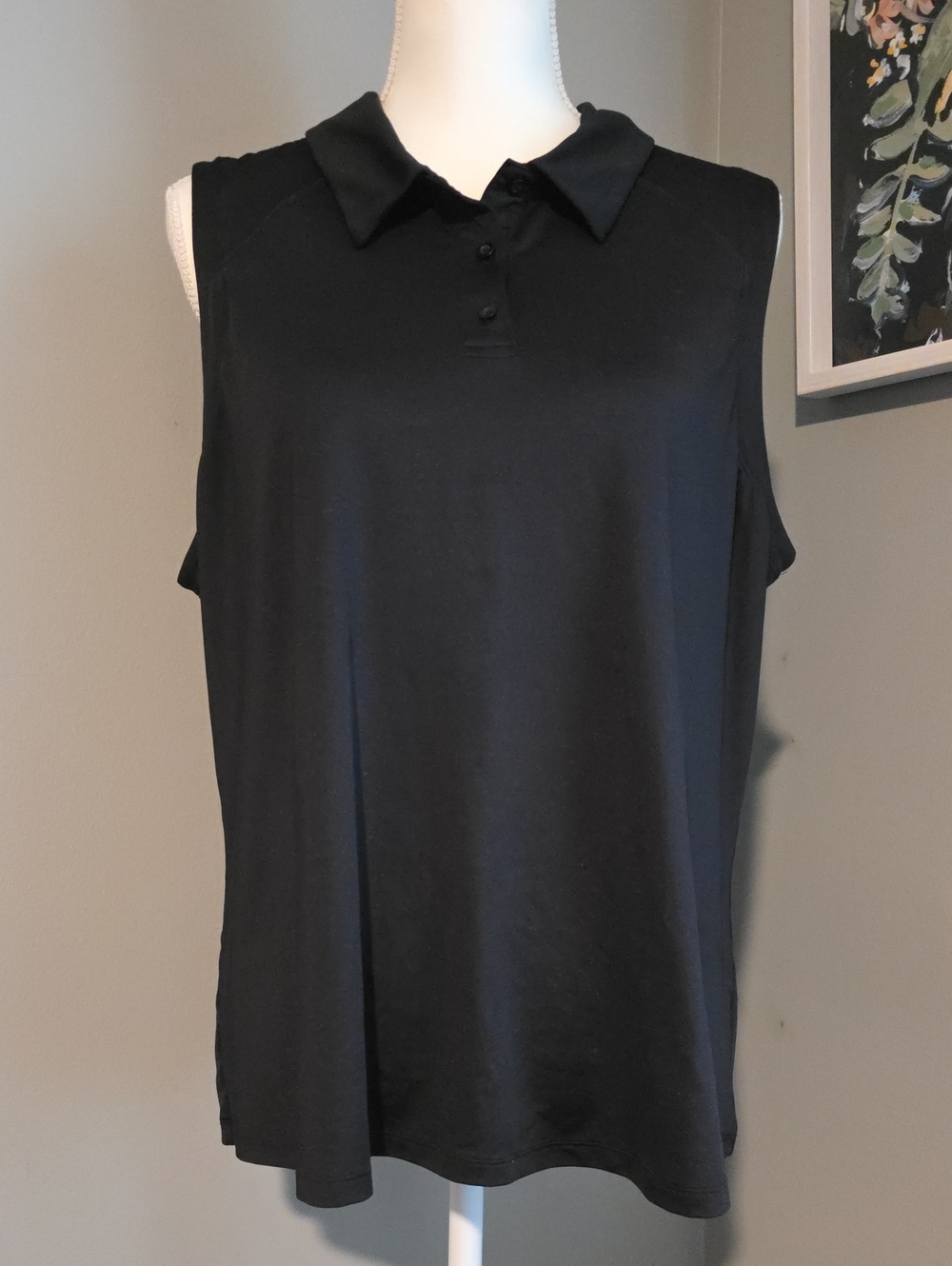 tek gear Black Sleeveless Polo Tank Top/Golf Shirt Size XXL